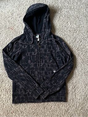 Y2K Era Billabong Black Logo Zip-Up Hoodie Women’s M